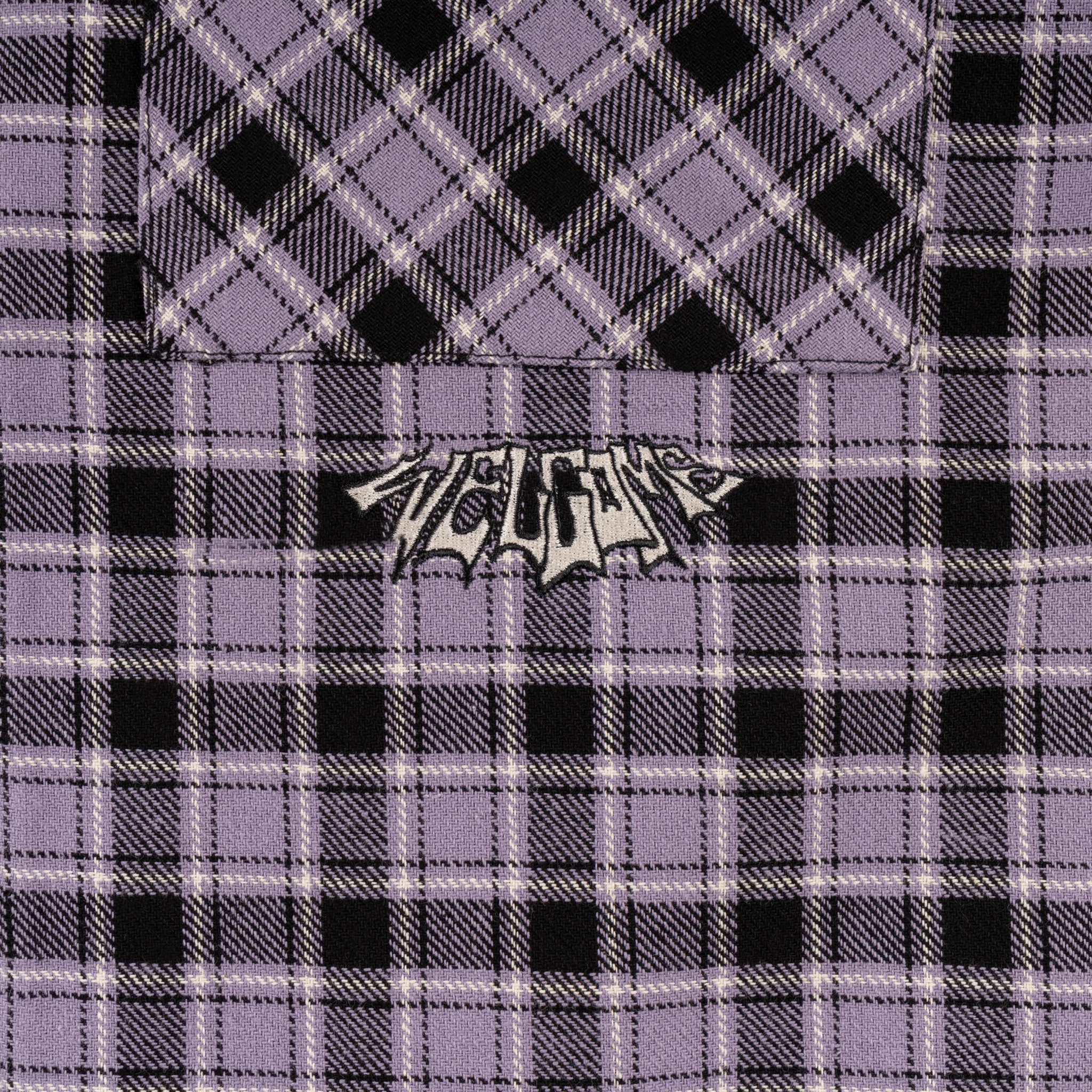 Cell Woven Plaid Zip Shirt - Lavender Grey - Image 4