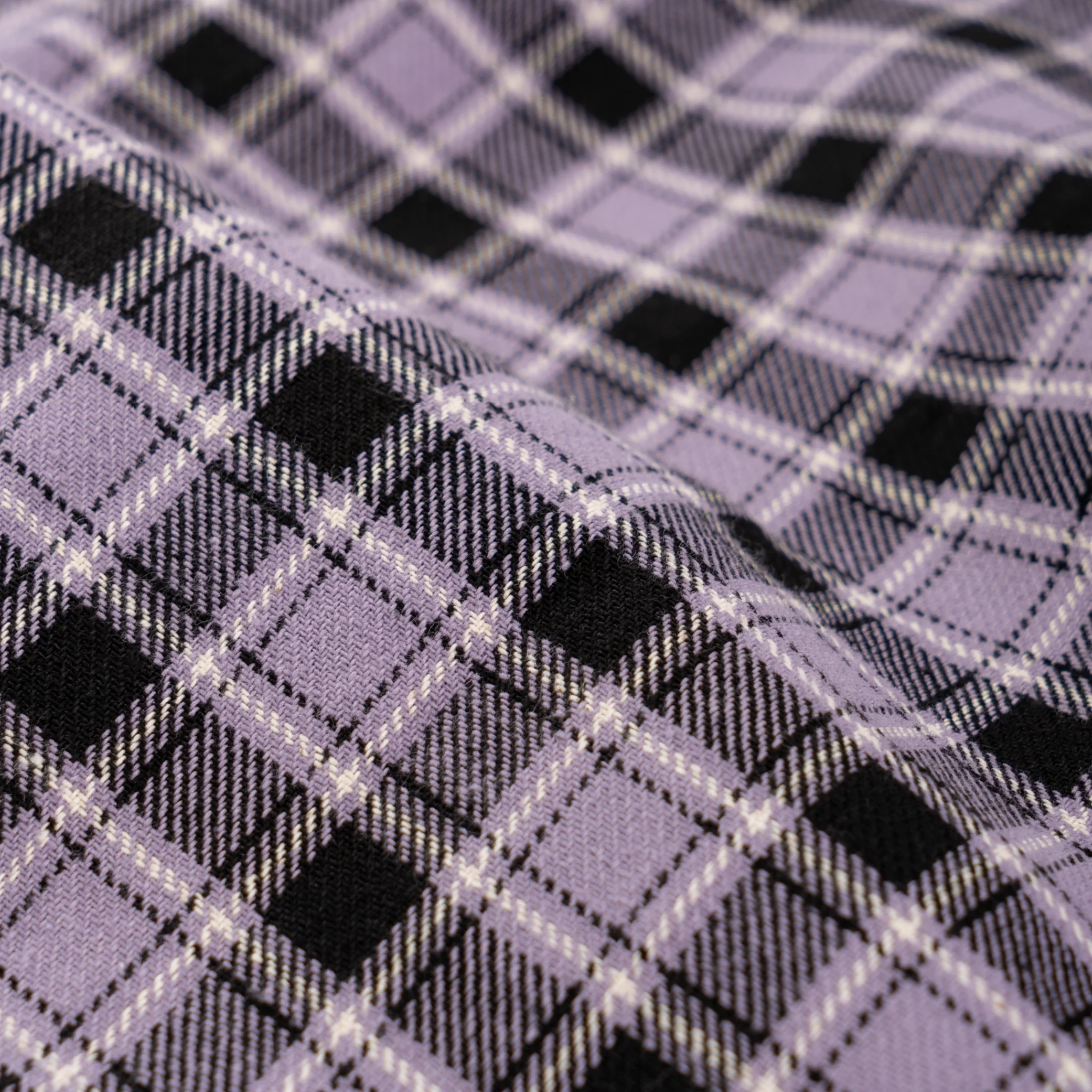 Cell Woven Plaid Zip Shirt - Lavender Grey - Image 5