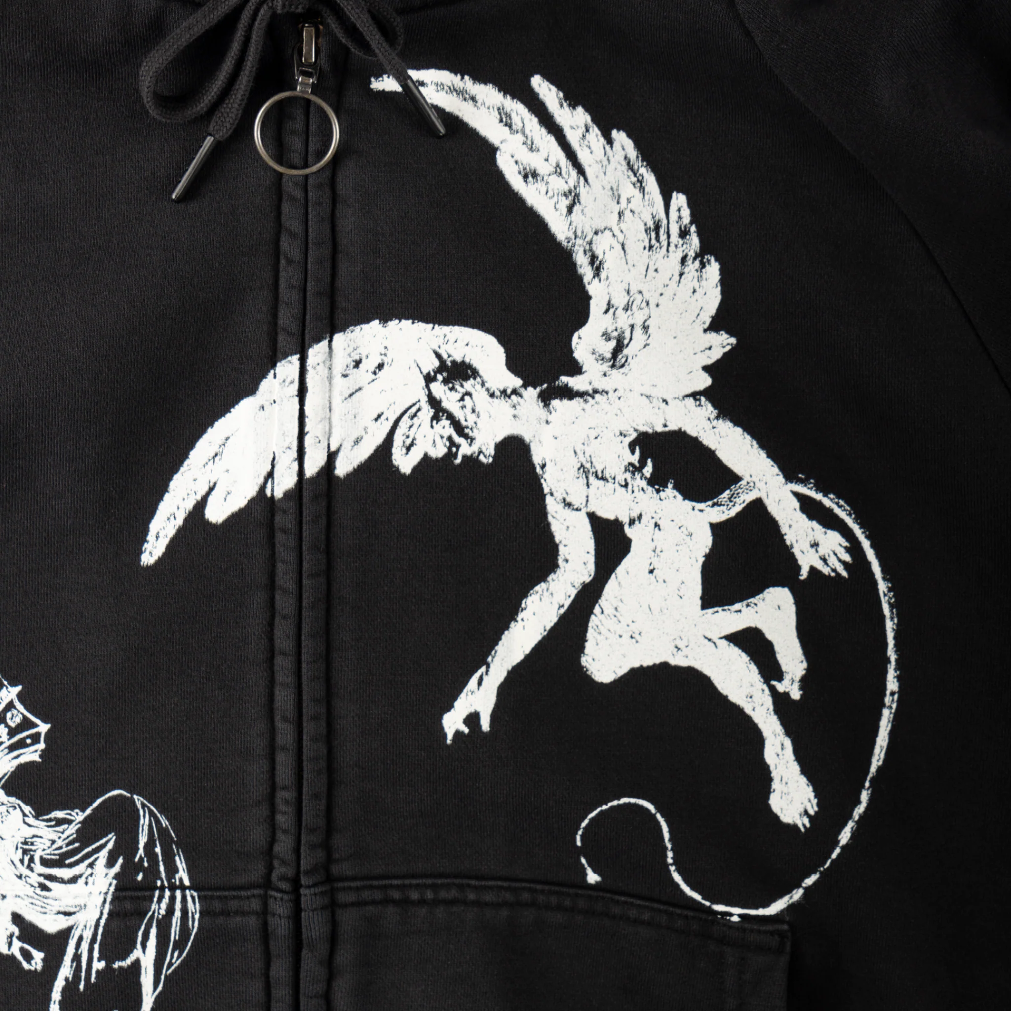 Duality Cropped Pigment-Dyed Zip Hoodie - Image 3