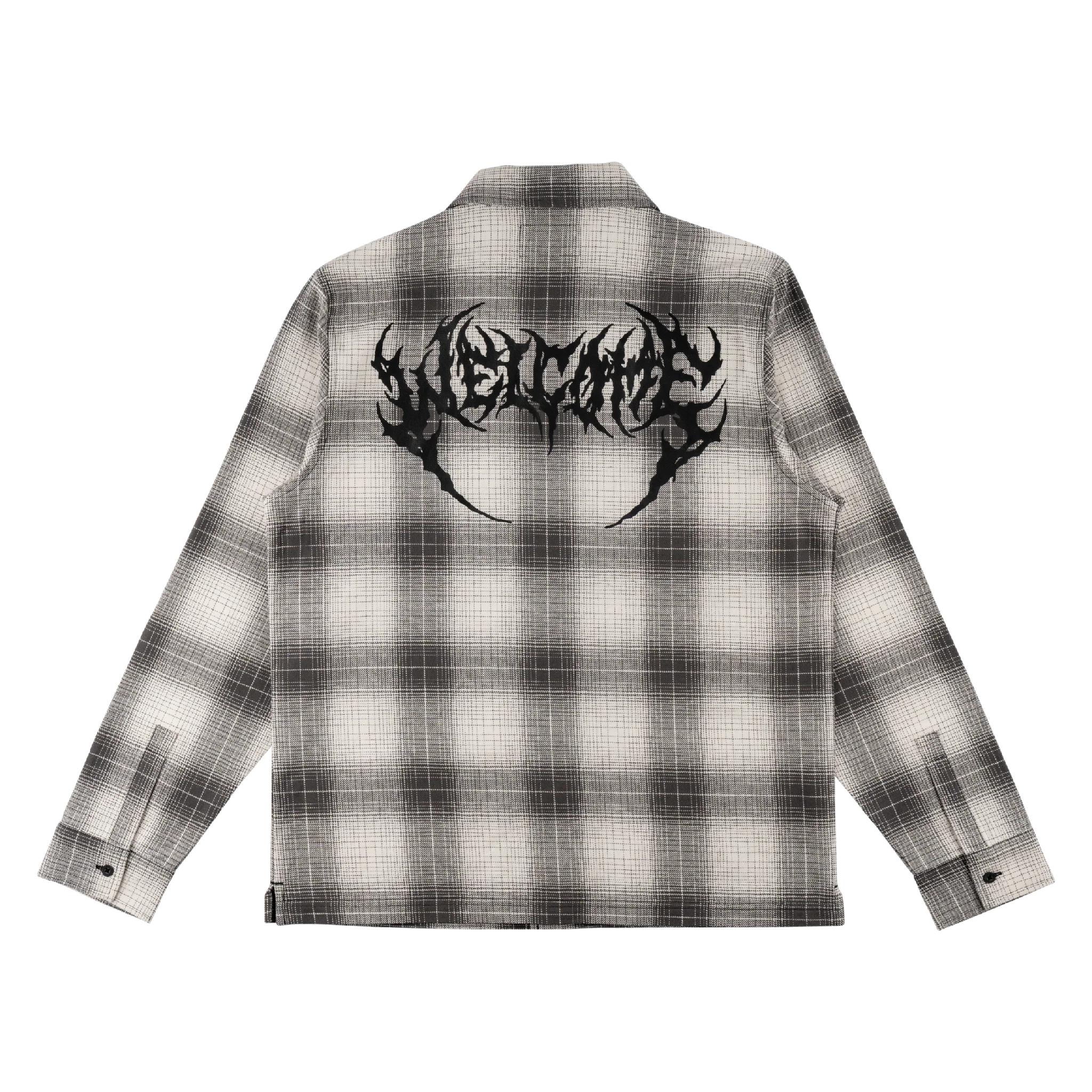 Fang Woven Plaid Shirt - Black