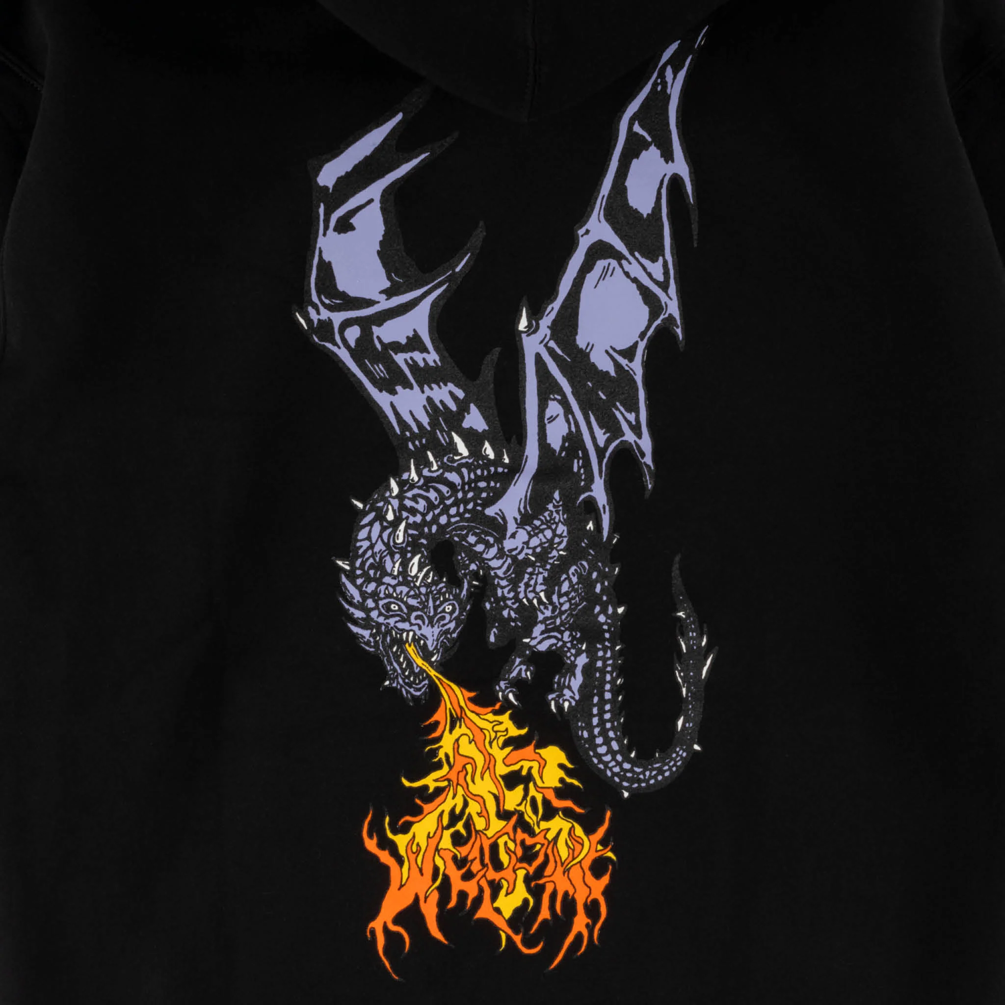 Fire Breather Printed Pullover Hoodie - Black - Image 3