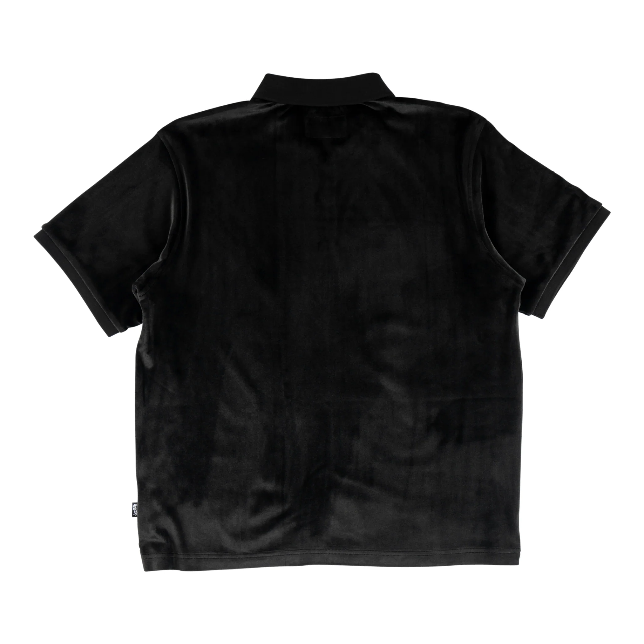 Grain Embroidered Velour Zip Polo - Image 3
