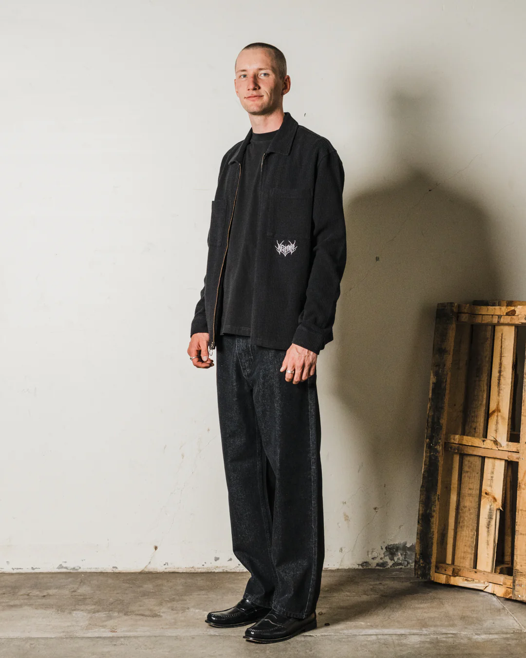Immortal Loose Straight Fit Denim - Washed Black - Image 8