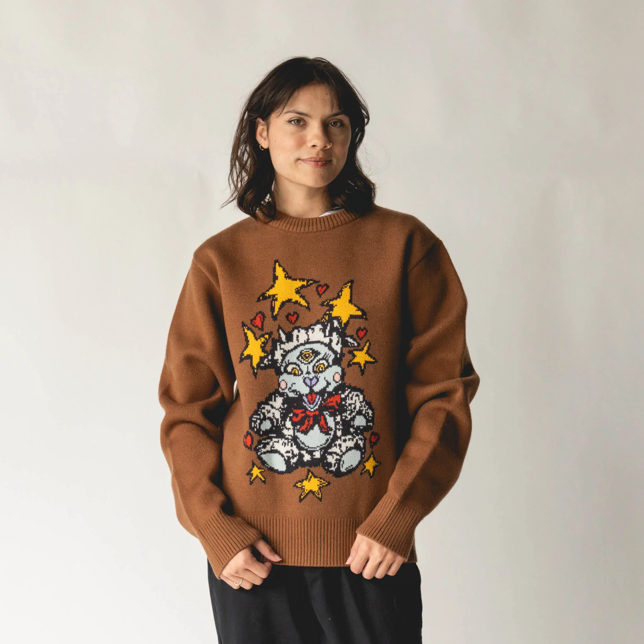Lamby Knit Sweater - Brown - Image 8