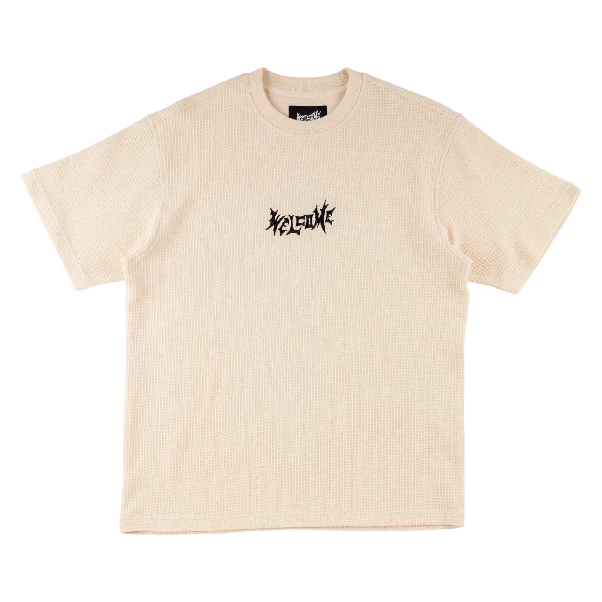 Phantom Embroidered Waffle-Knit Tee - Bone