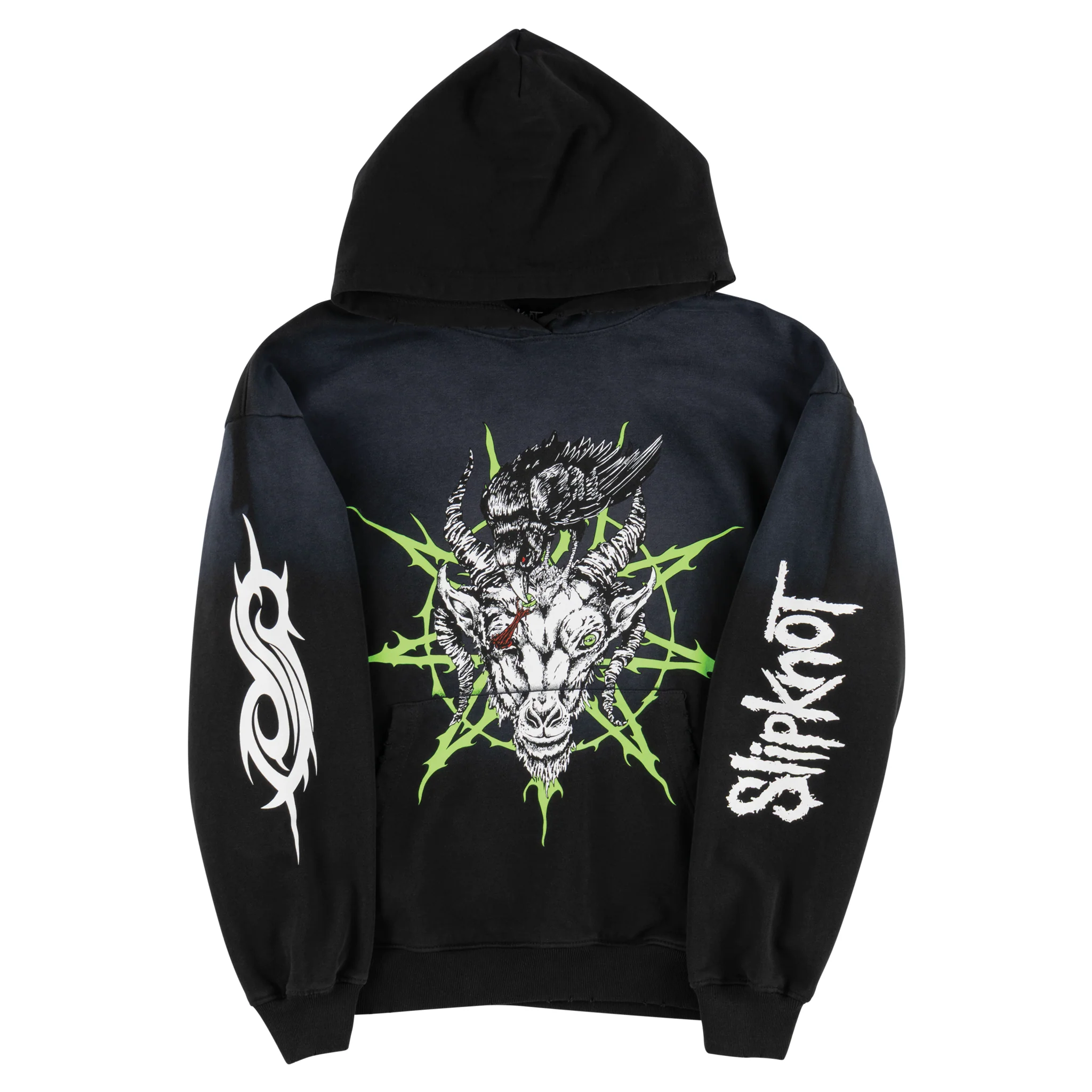 SLIPKNOT X WELCOME - Ravenous Distressed Sun Fade Hoodie - Image 3