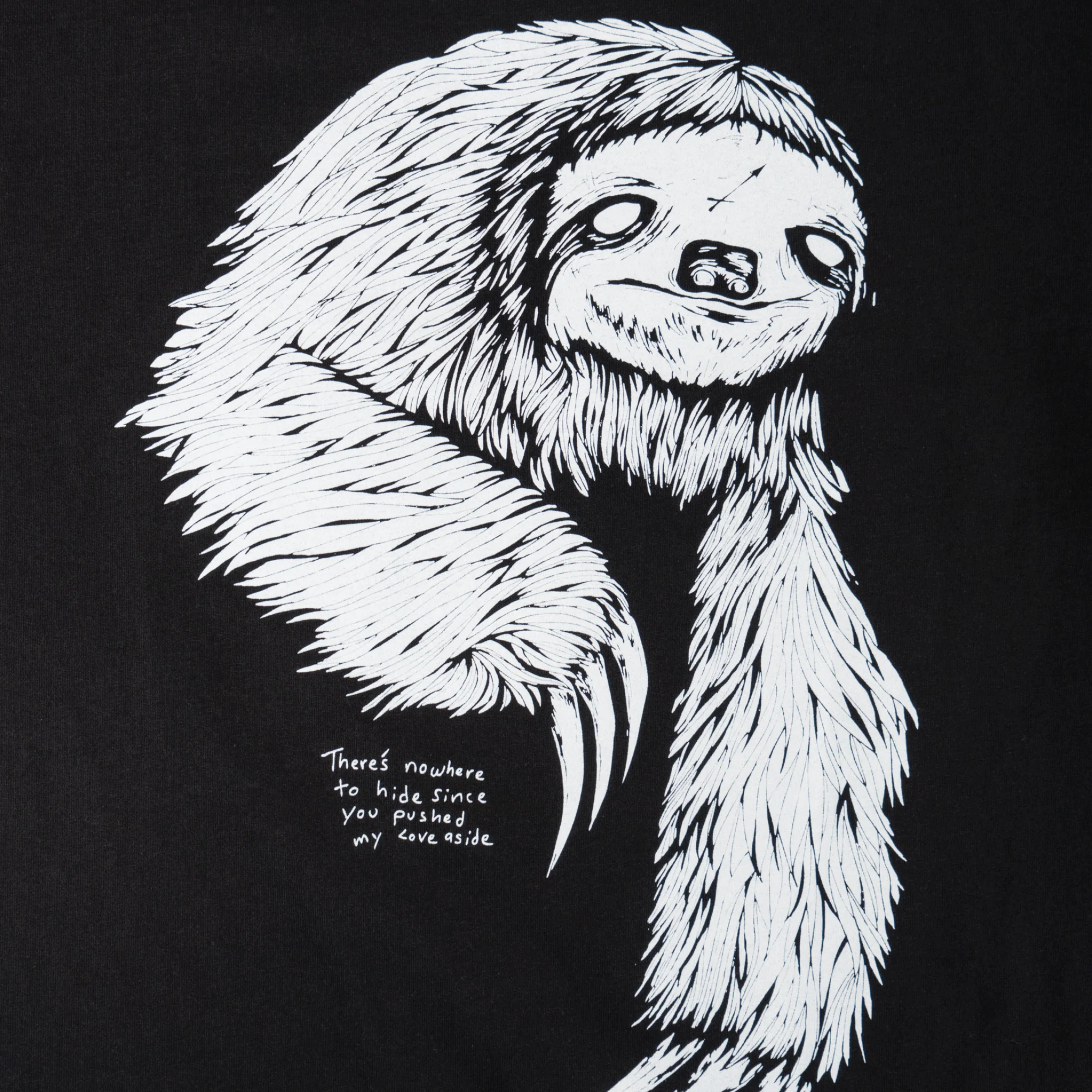 Sloth Garment-Dyed Boxy Tee - Black/White - Image 3