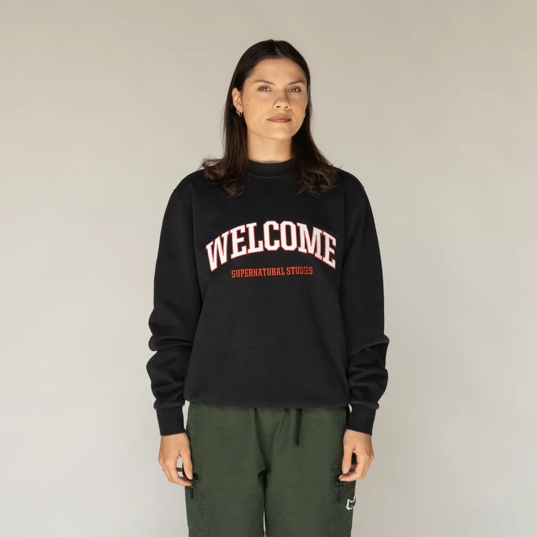 Student Embroidered Pigment-Dyed Crew - Black - Image 5