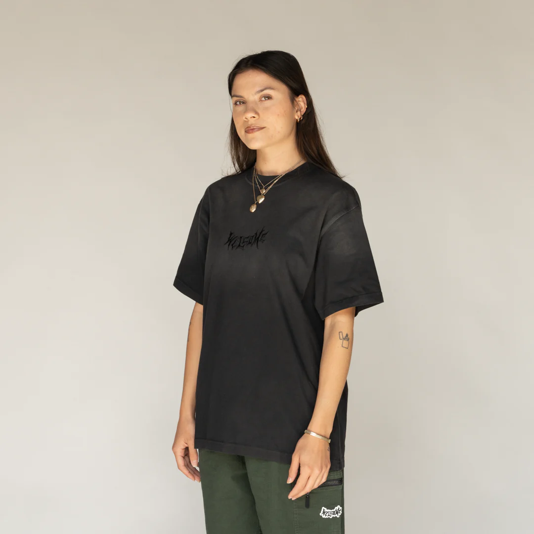 Vamp S/S Garment-Dyed Enzyme Washed Knit - Black - Image 5